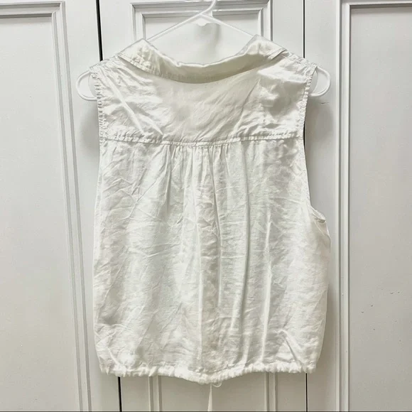 Bella Dahl White Button Down Blouse, Size Large - Picture 2 of 5